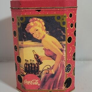 Coca-Cola Vintage Tin with Pink Illustration